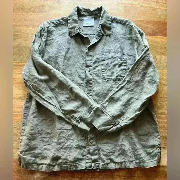 Parachute Sage Green Linen Button-Up Shirt – Small Petite - Picture 10 of 10